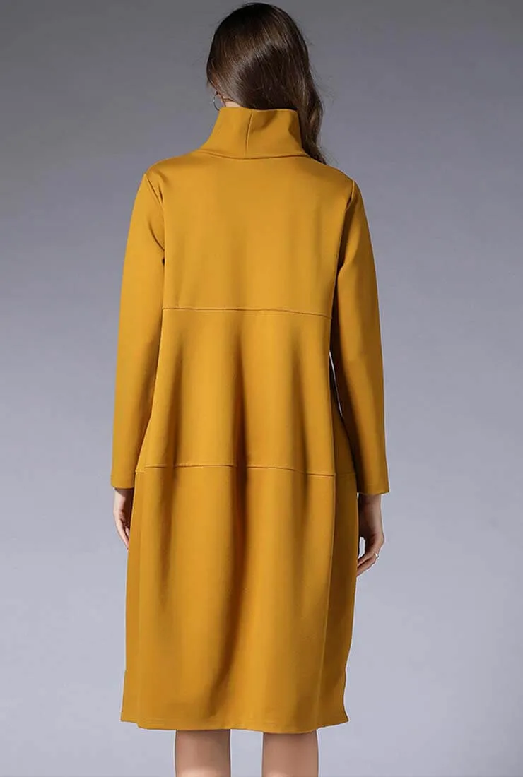 Plus Size Turtleneck mid-length Sweater Dress