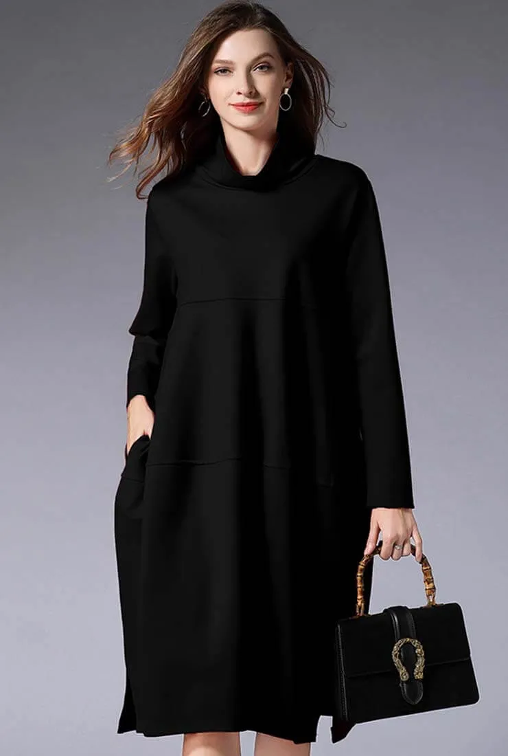 Plus Size Turtleneck mid-length Sweater Dress