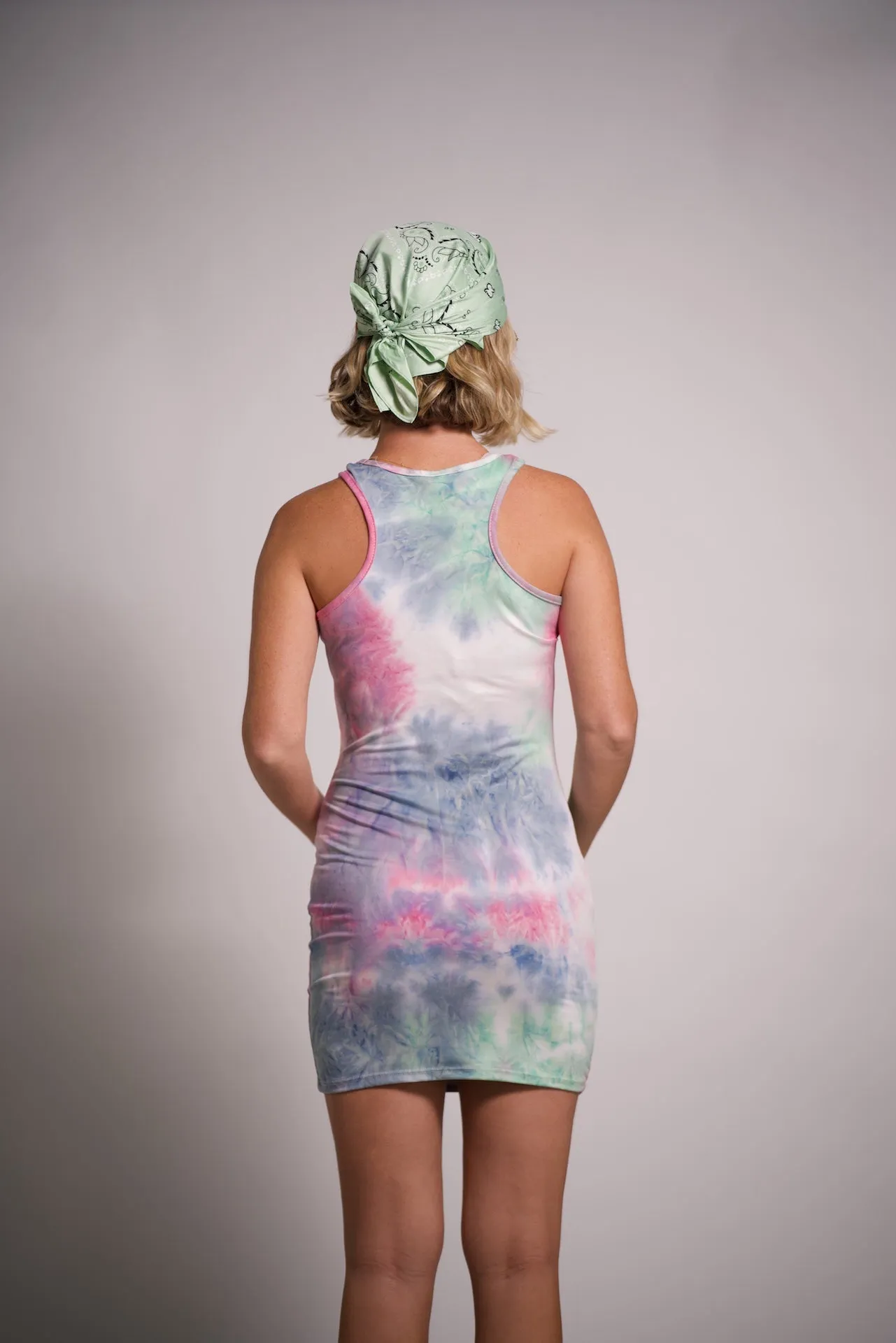 Racer Back Women's Tank Mini Dress Slim Fit Sleeveless