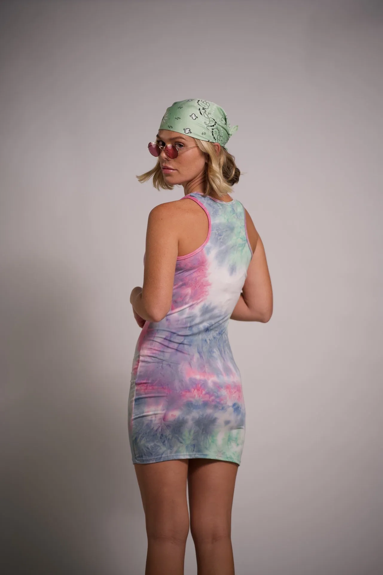 Racer Back Women's Tank Mini Dress Slim Fit Sleeveless