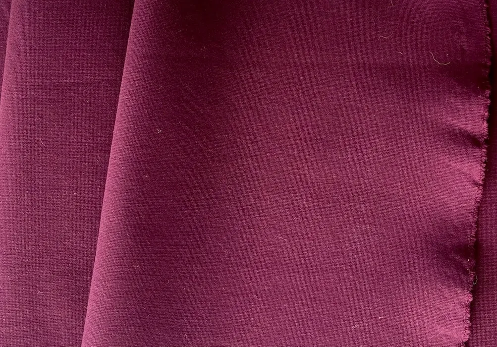 Rich Beaujolais Cotton Ponte Double Knit (Made in Italy)