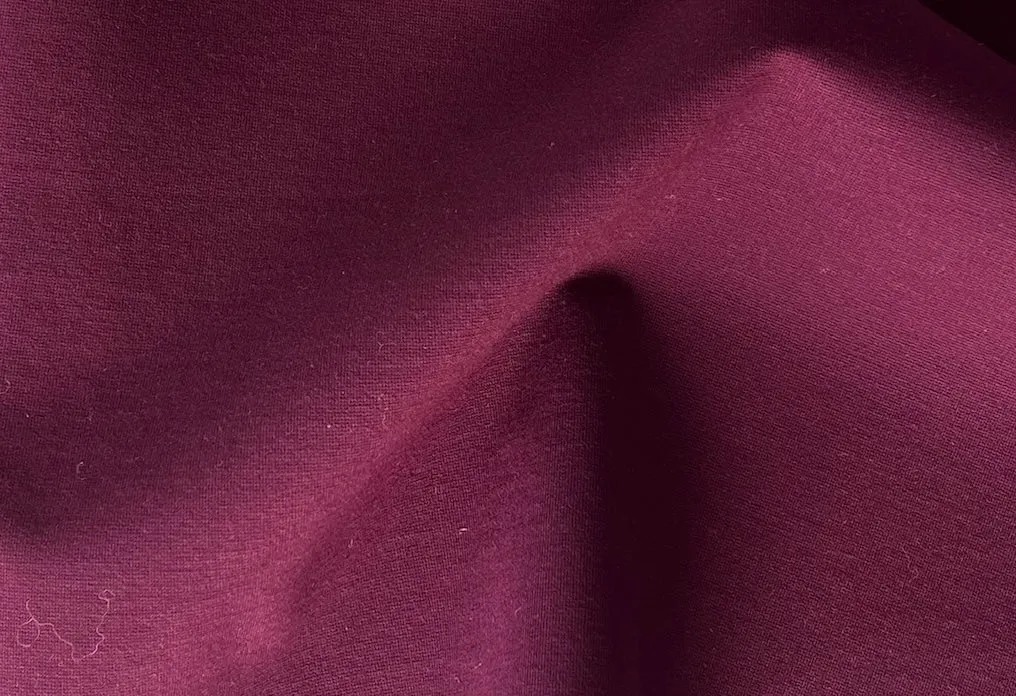 Rich Beaujolais Cotton Ponte Double Knit (Made in Italy)