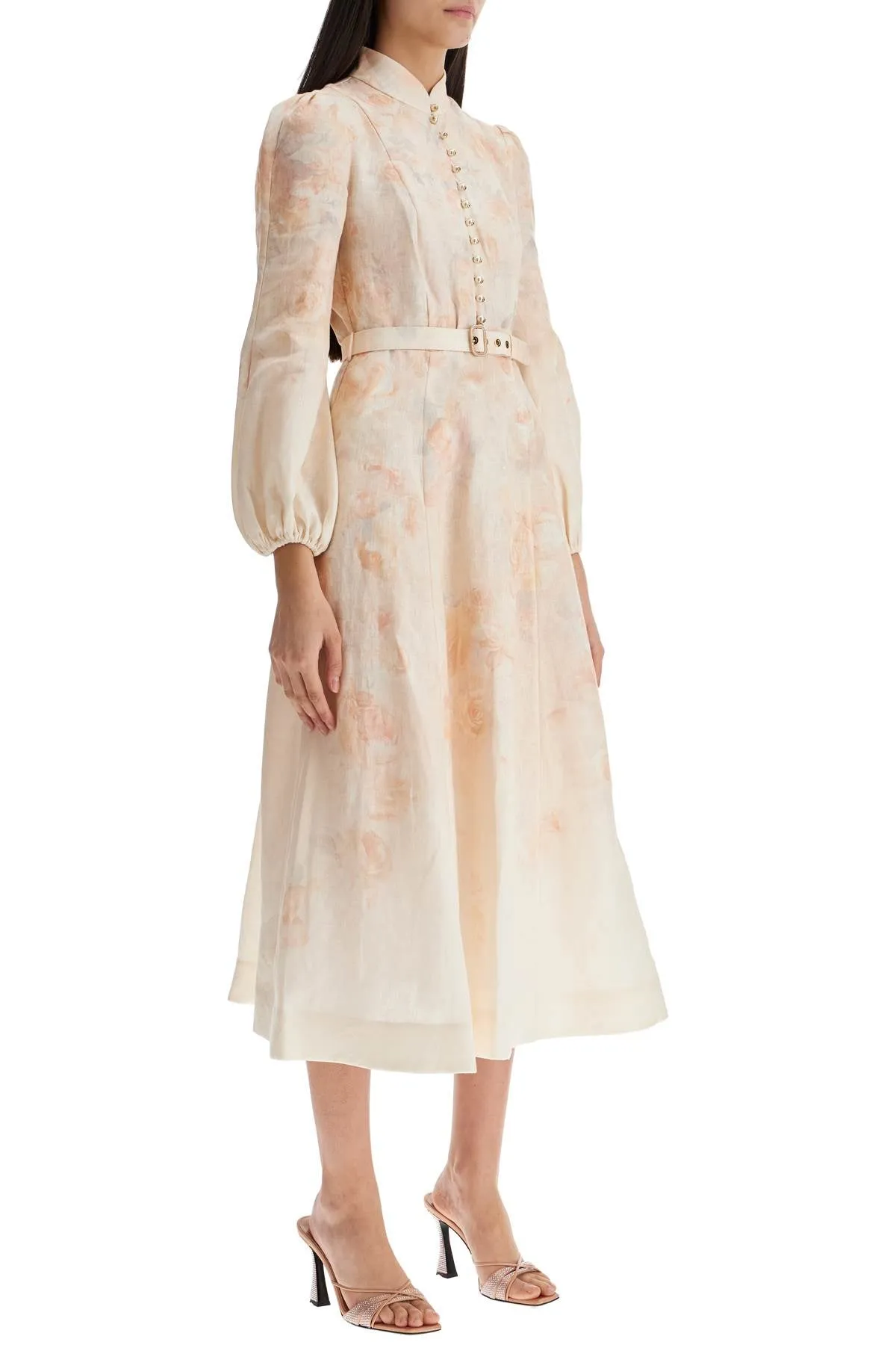 Ruffle Sleeve Midi Dress