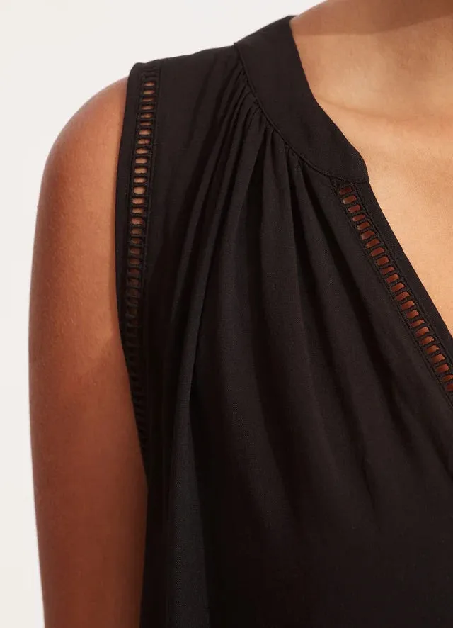 Seafolly Tibetan Travel Ladder Detail Dress Cover Up - Black