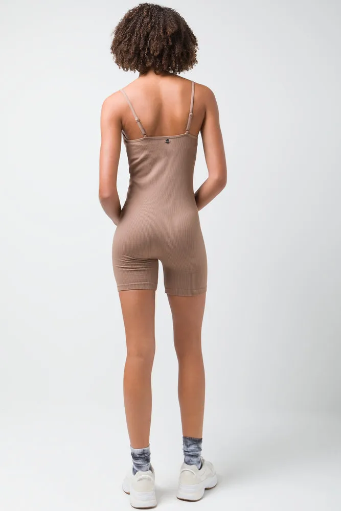 Seamless  Short Playsuit Natural