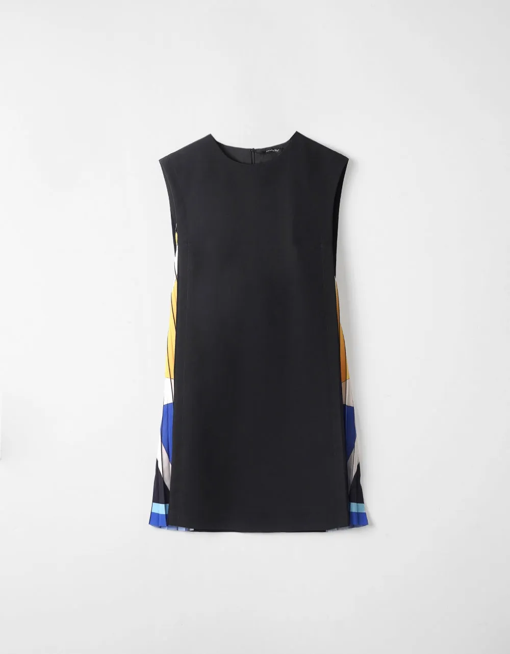 Side Printed Pleated Shift Dress