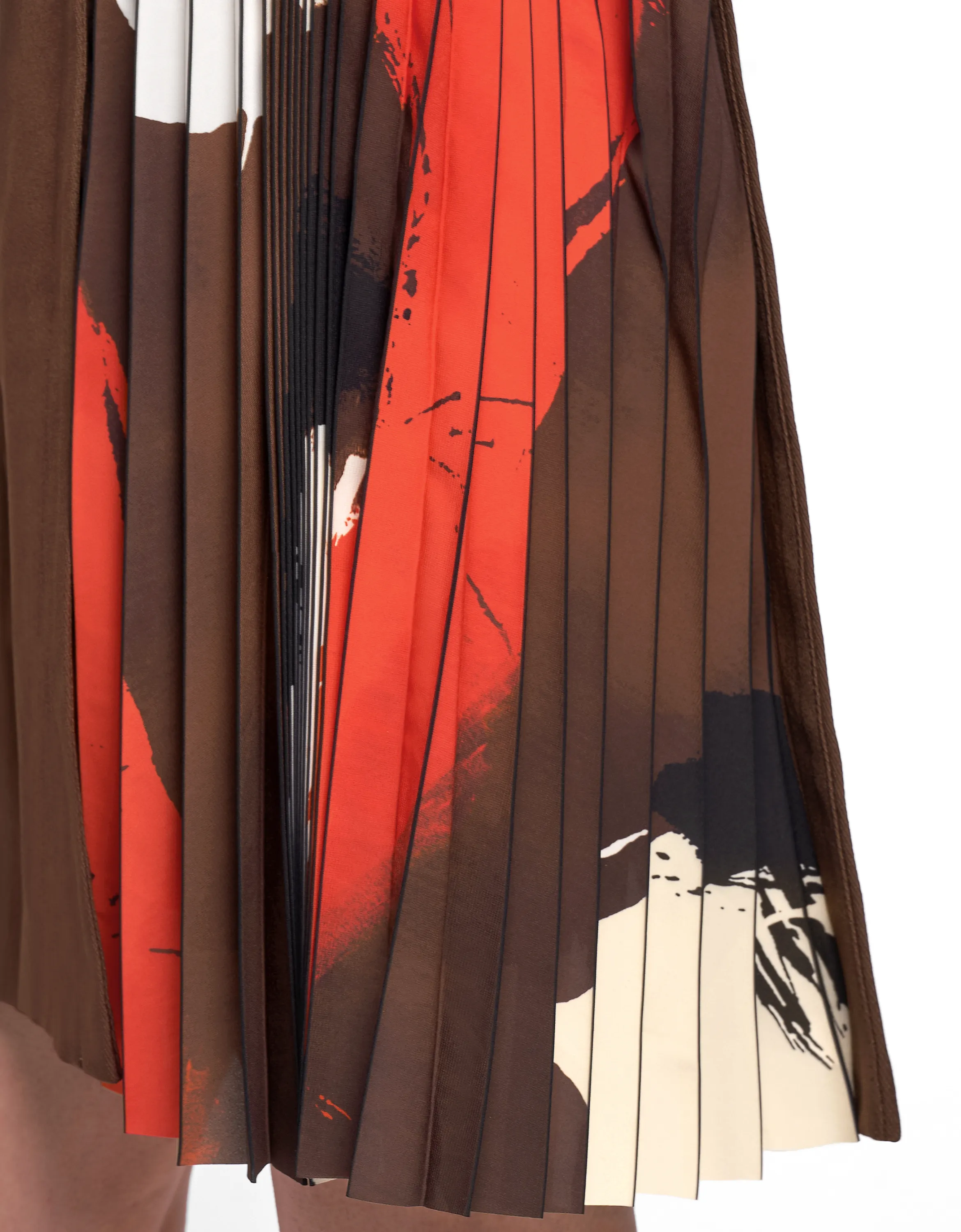 Side Printed Pleated Shift Dress