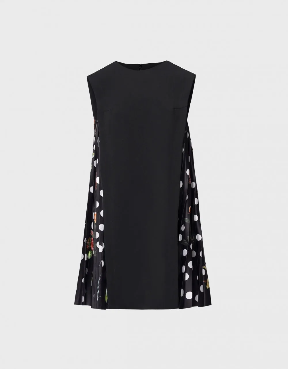 Side Printed Pleated Shift Dress