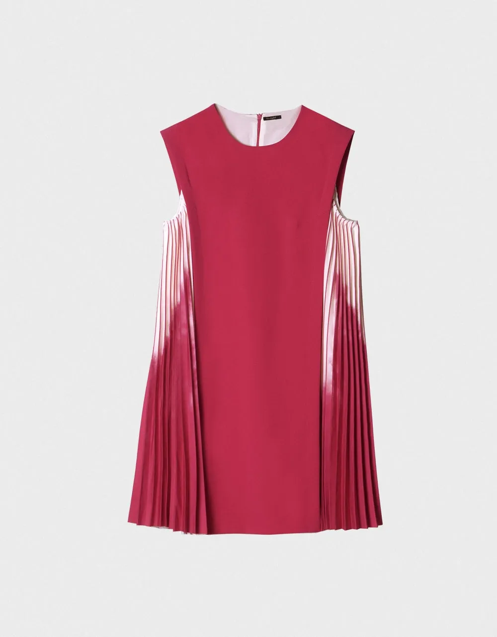 Side Printed Pleated Shift Dress