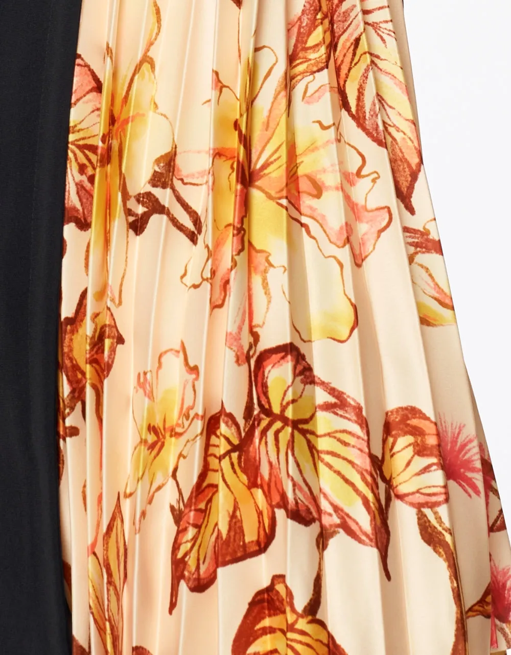 Side Printed Pleated Shift Dress