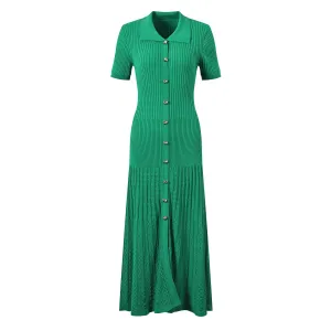 Silva French Style Knitted Short Sleeve Maxi Dress