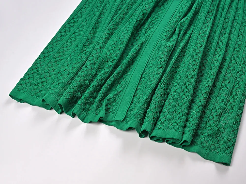 Silva French Style Knitted Short Sleeve Maxi Dress