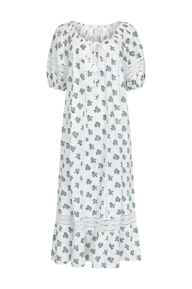 Spell | Fable Block Printed Midi Dress - Wild Poppy