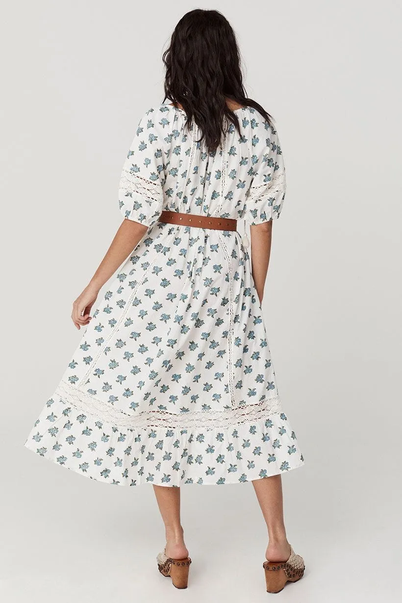 Spell | Fable Block Printed Midi Dress - Wild Poppy