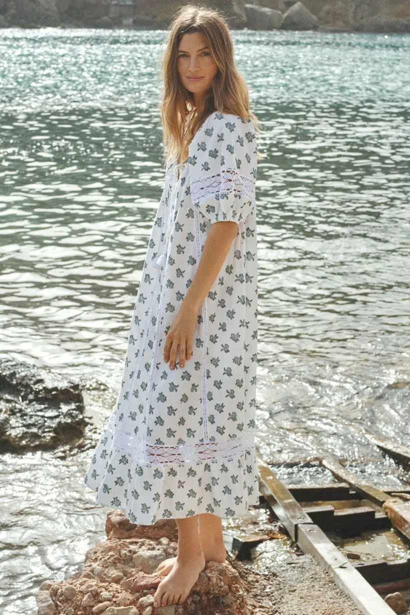 Spell | Fable Block Printed Midi Dress - Wild Poppy