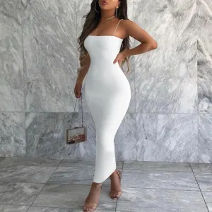 Summer Sexy Dress Women Fashion Streetwear Sleeveless Backless Bodycon Clubwear Elegant Party Dress