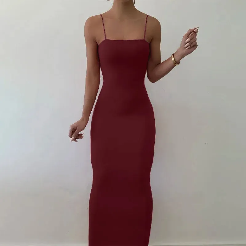 Summer Sexy Dress Women Fashion Streetwear Sleeveless Backless Bodycon Clubwear Elegant Party Dress