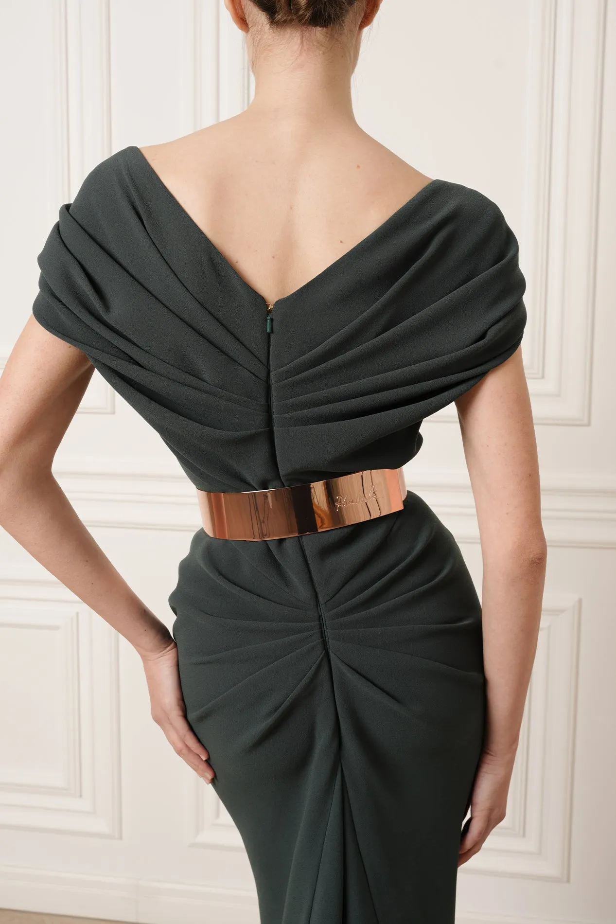 Sylvie Midi Dress In Pine Green