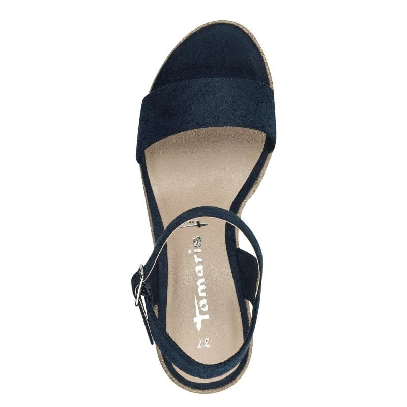 Tamaris Womens Navy High-Heel Sandal 1-28300-42