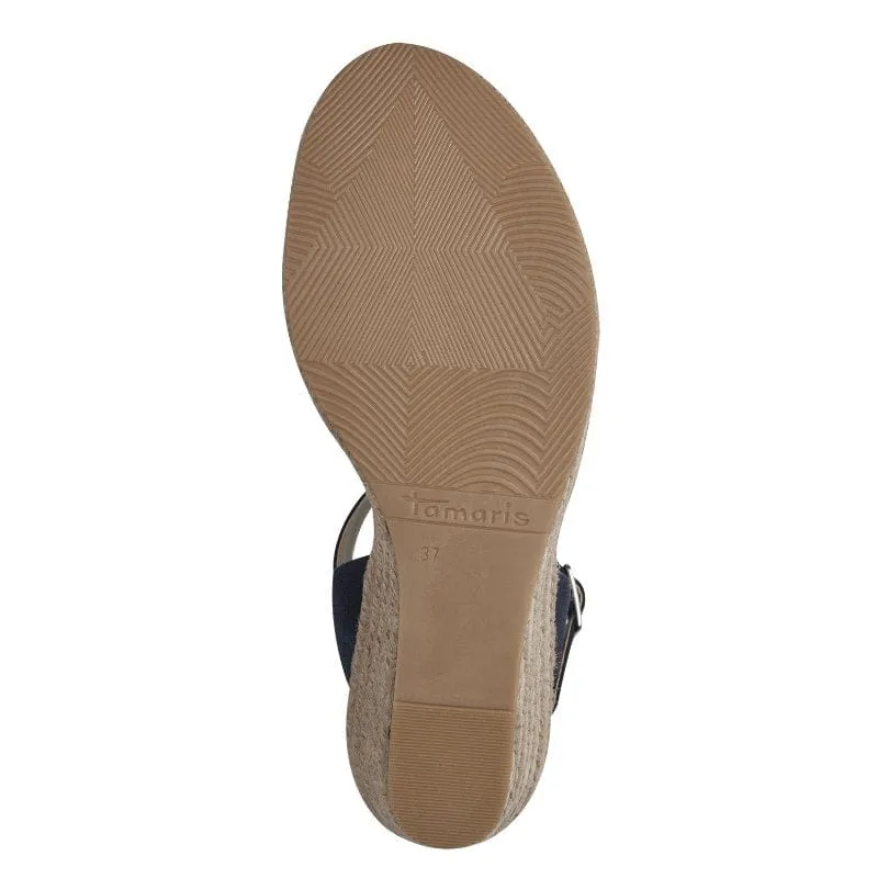 Tamaris Womens Navy High-Heel Sandal 1-28300-42