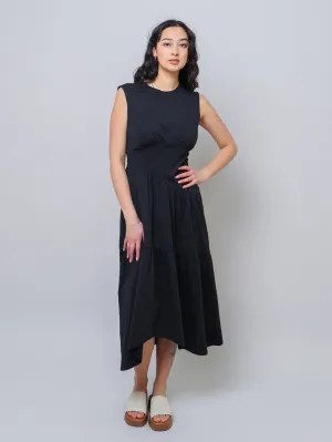 The Gathered Tank Dress - Noir