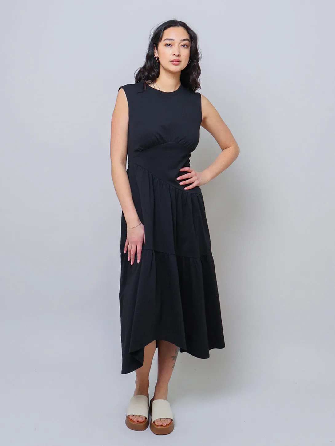 The Gathered Tank Dress - Noir