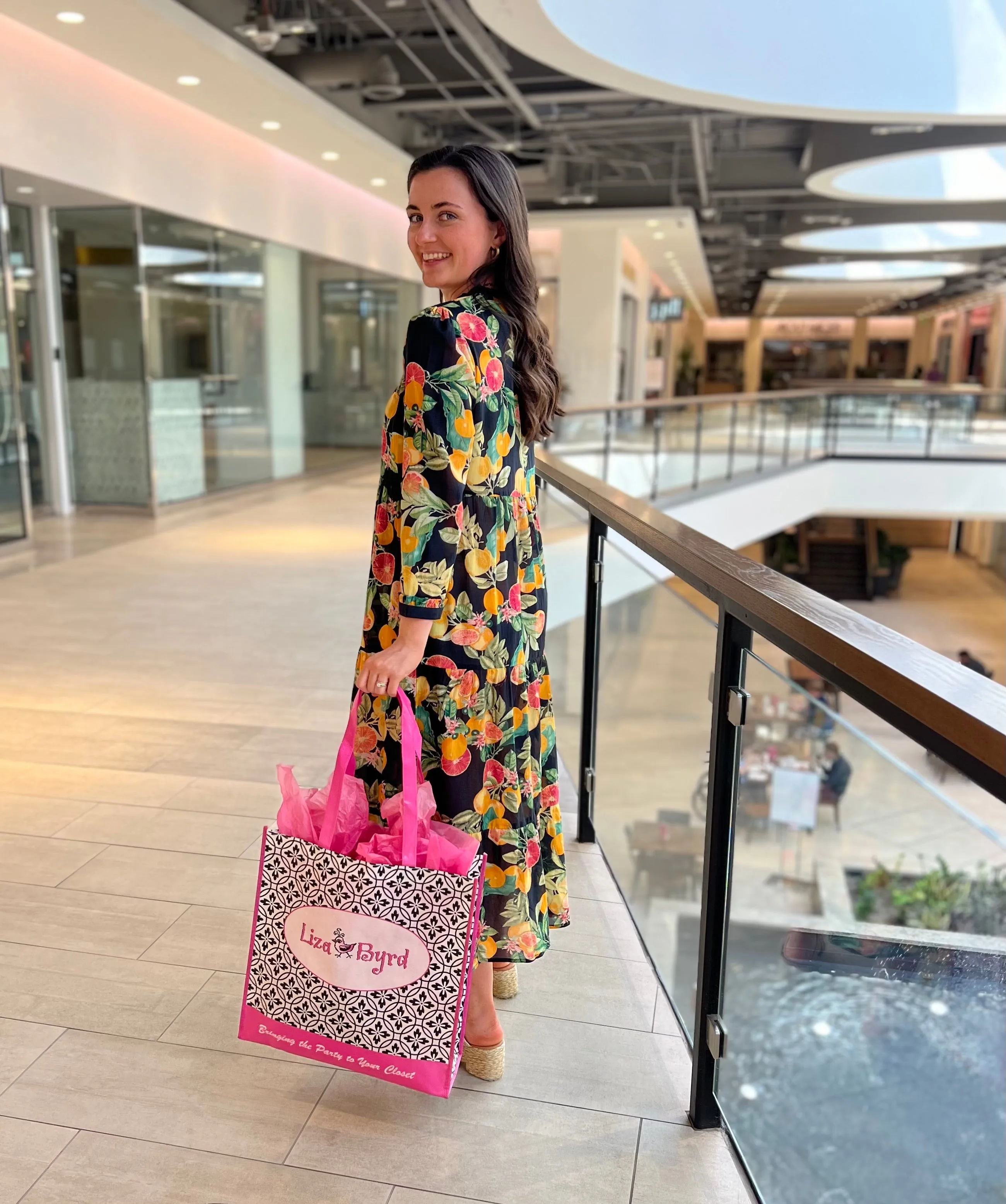 The Penny Dress in Black Citrus Floral