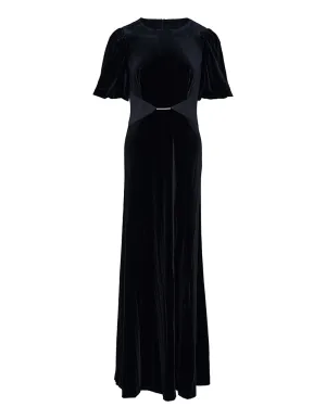 Velvet And Satin Crepe Dress
