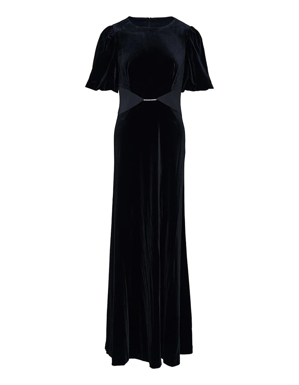 Velvet And Satin Crepe Dress