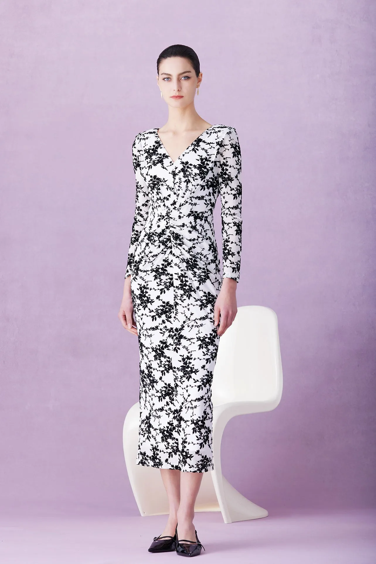 VELVET FLORAL DRESS