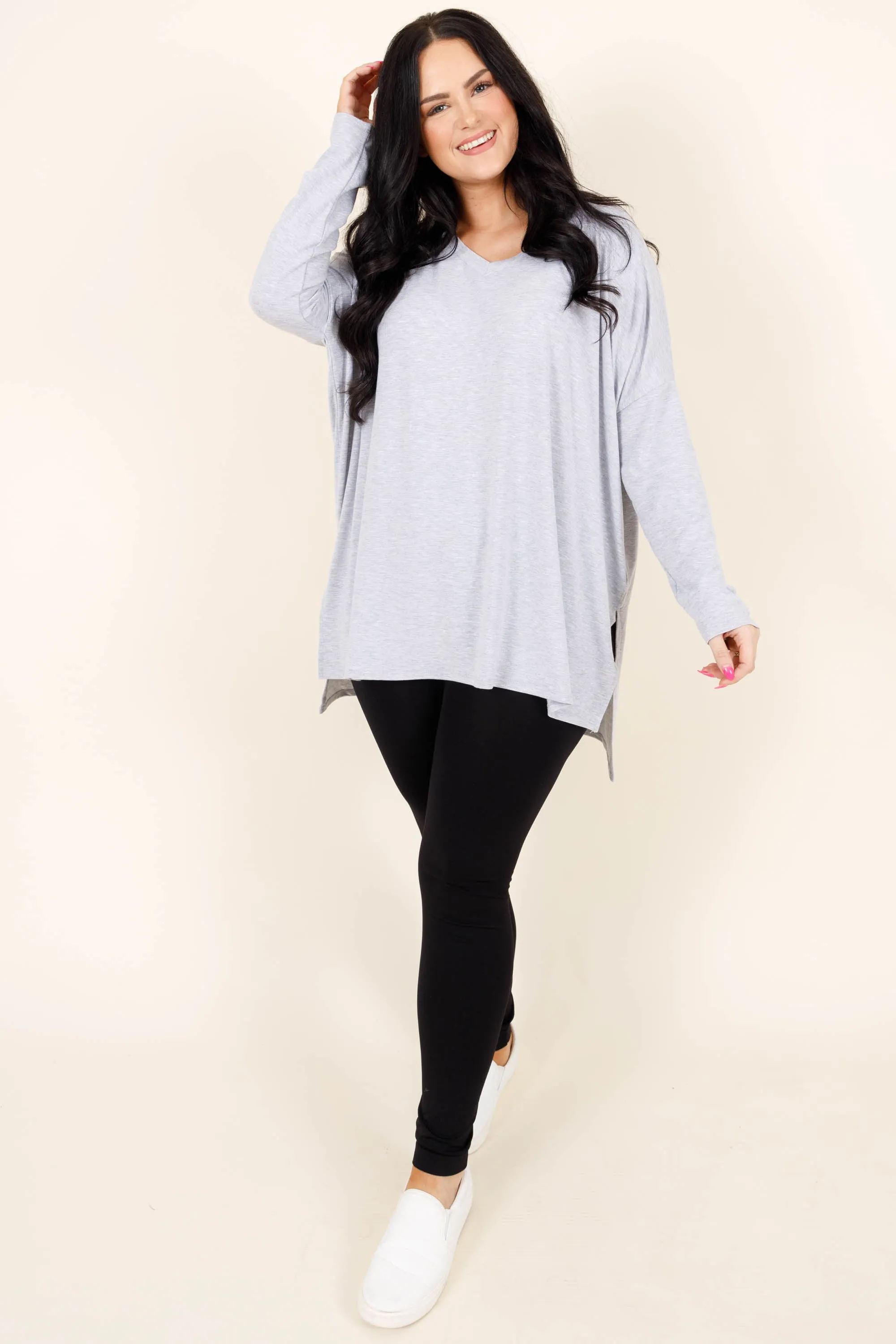 What About You Top, Heather Grey