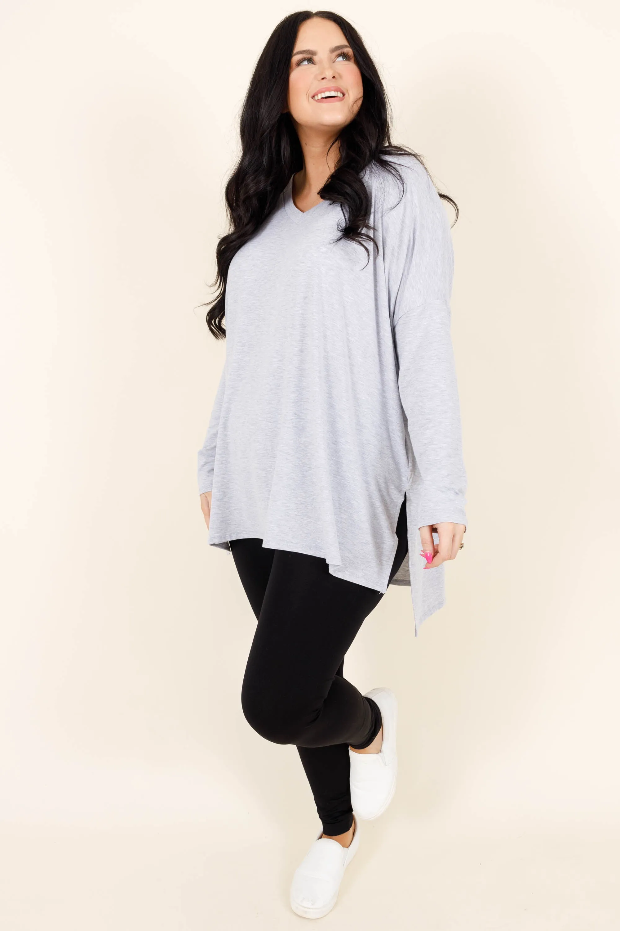 What About You Top, Heather Grey