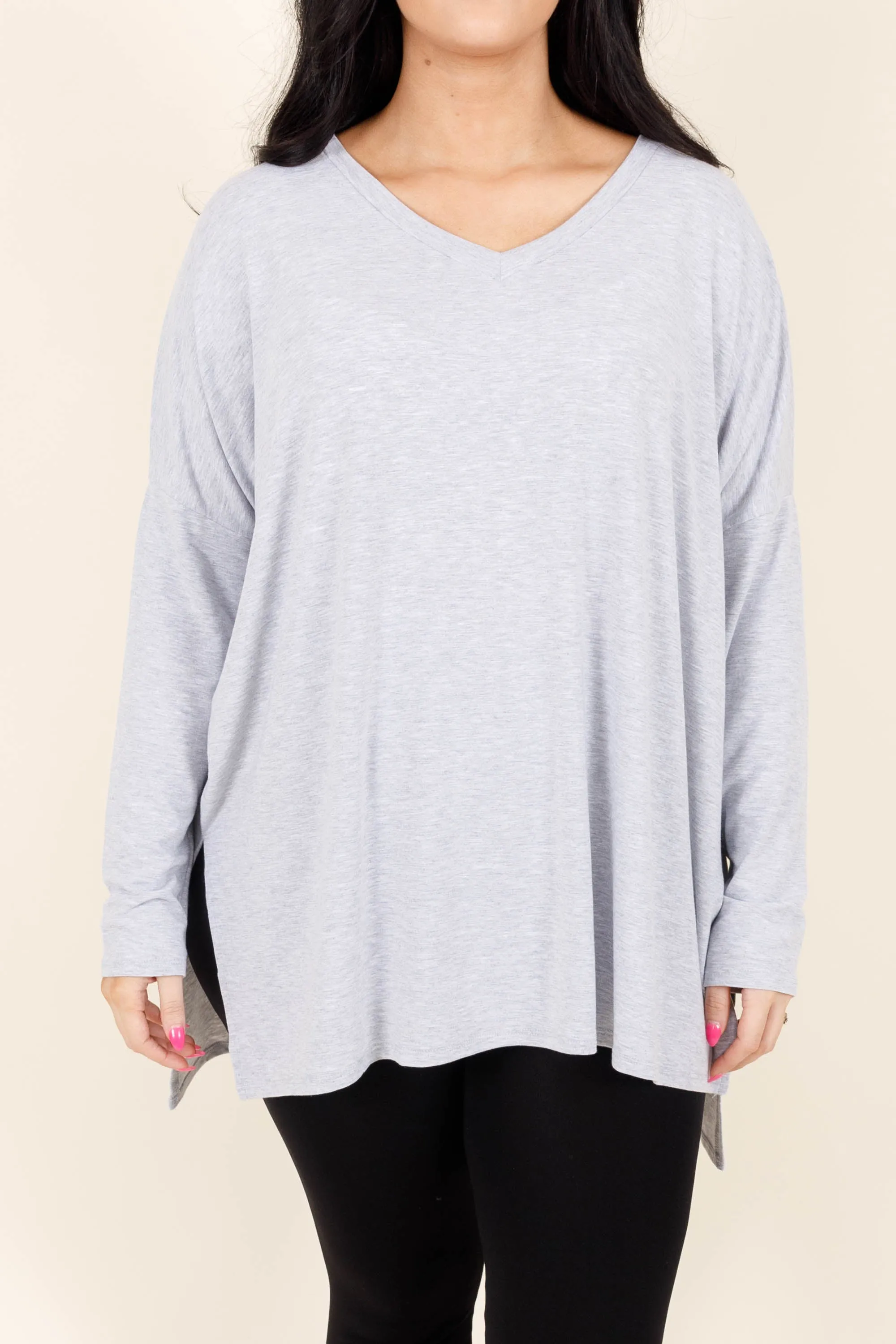 What About You Top, Heather Grey