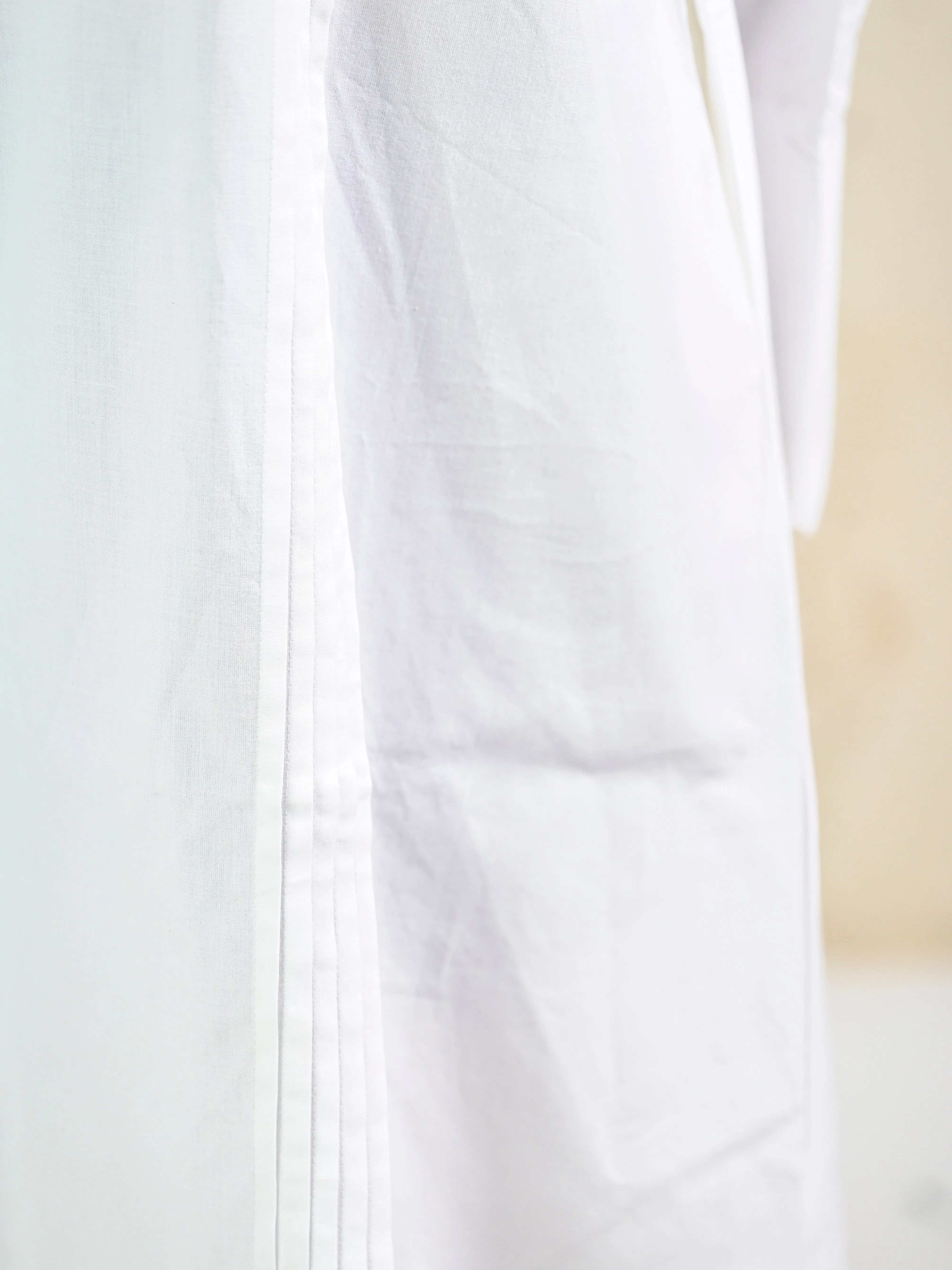 White Cotton Poplin scalloped dress