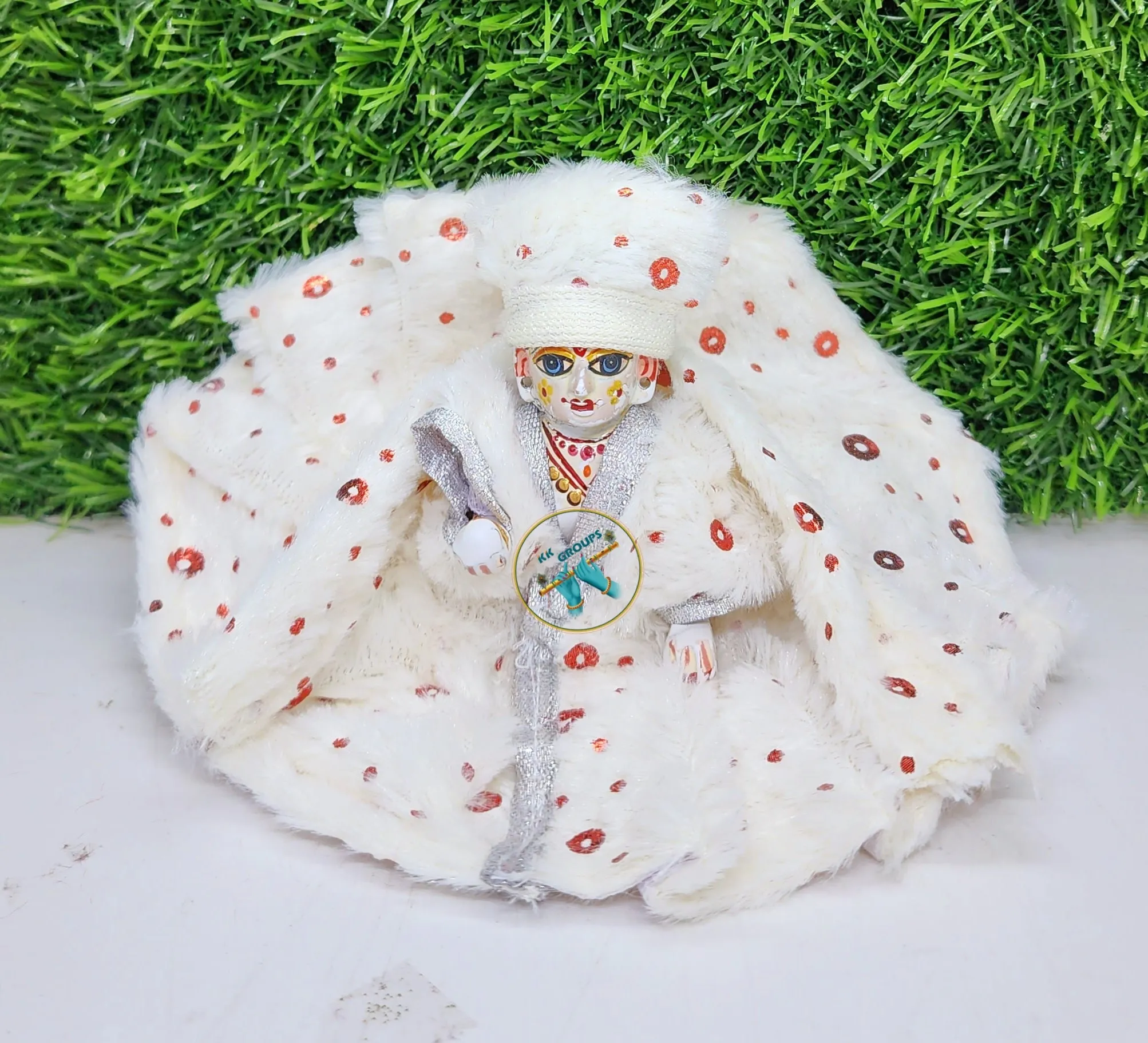 White Red Dot Topi Muffler Special Fancy Washable Dress