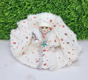 White Red Dot Topi Muffler Special Fancy Washable Dress
