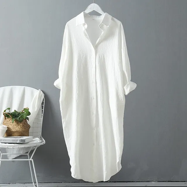 Women's Casual Plus Size Cotton Shirt