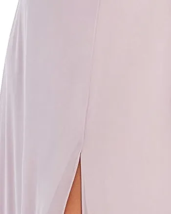 Women's Off Shoulder Ruffle Thigh Slit Bridesmaid Dresses | Lilac